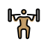 man lifting weights, medium skin tone